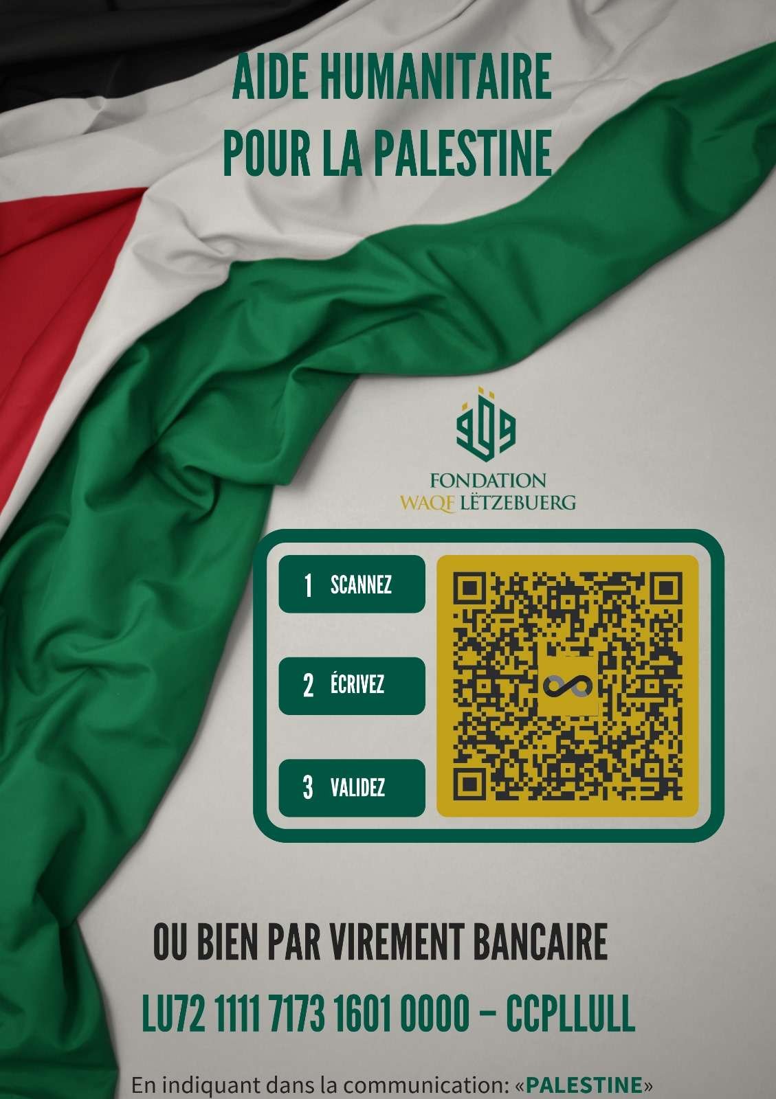 La Fondation Waqf Lëtzebuerg lance un appel de don pour la Palestine Shoura