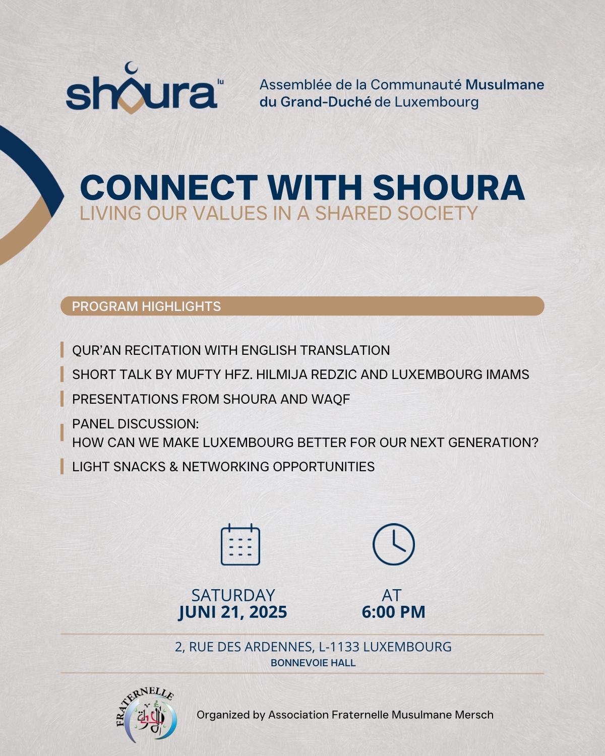 Connect with Shoura – Living our Values in a Shared Society