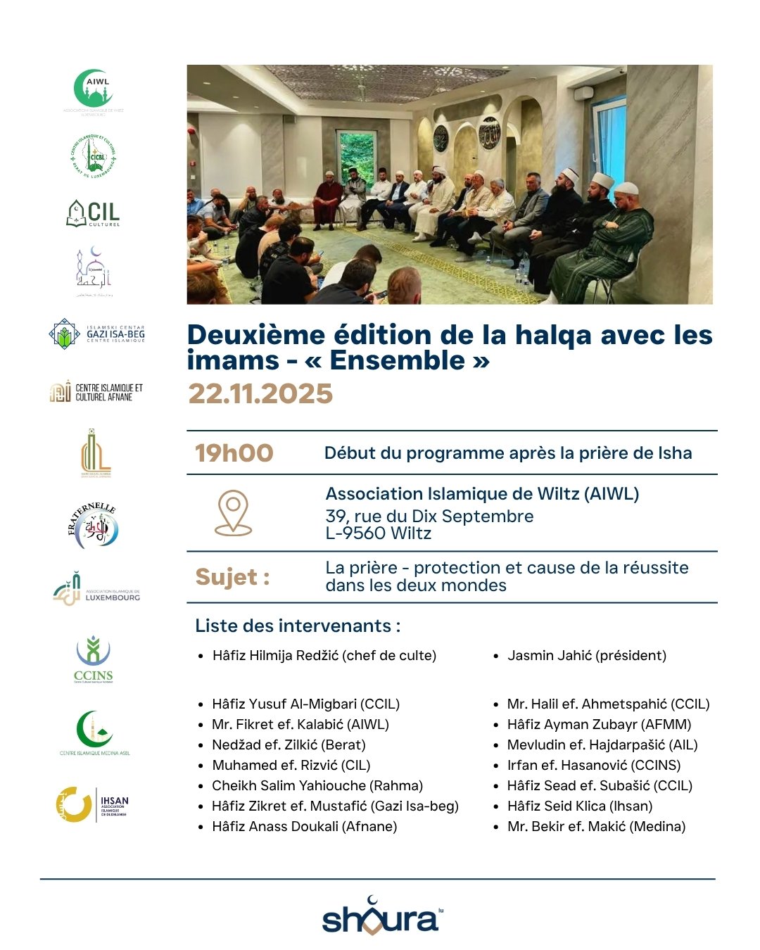 Deuxième édition de la halqa avec les imams – « Ensemble »