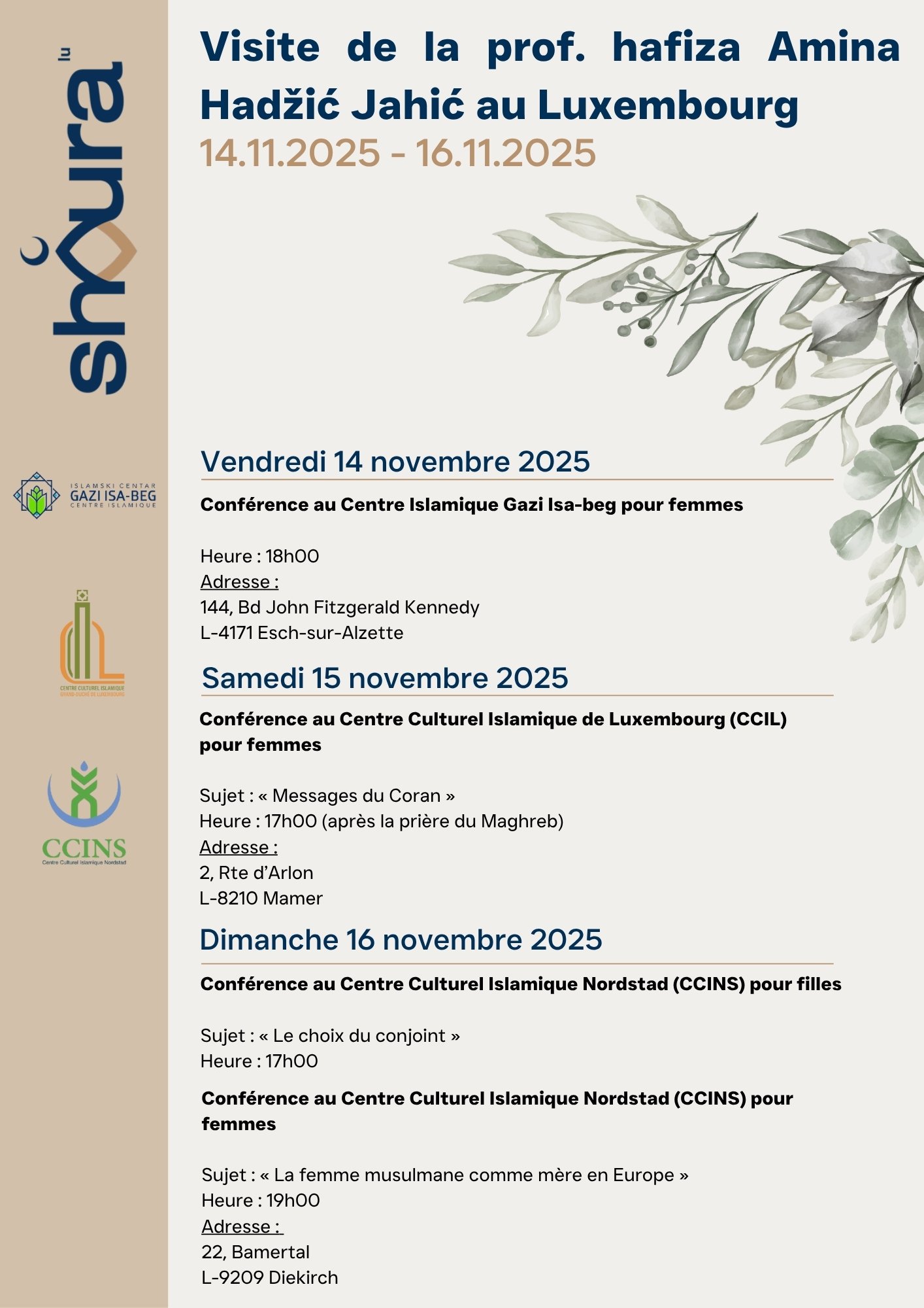 Visit of Prof. Hafiza Amina Hadžić Jahić to Luxembourg